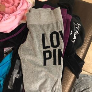 VS Pink velour pants